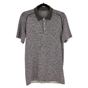Lululemon‎ Men Small Metal Vent Tech Polo 2.0 Space Code Graphite Gray SS